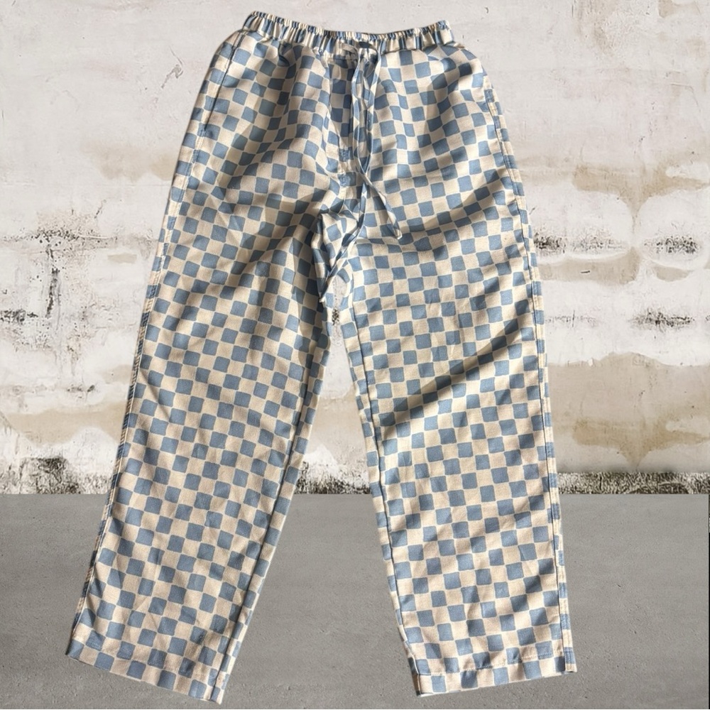 Cider Women's Blue and White Checkerboard Pants Size Small